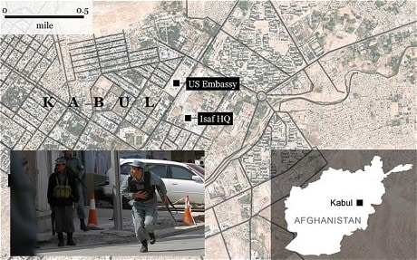 The Taliban said they and other militant groups were behind a coordinated assault in the Afghan capital, Kabul, on Sunday which included attacks on the British and German embassies in the heavily guarded, central diplomatic district. 