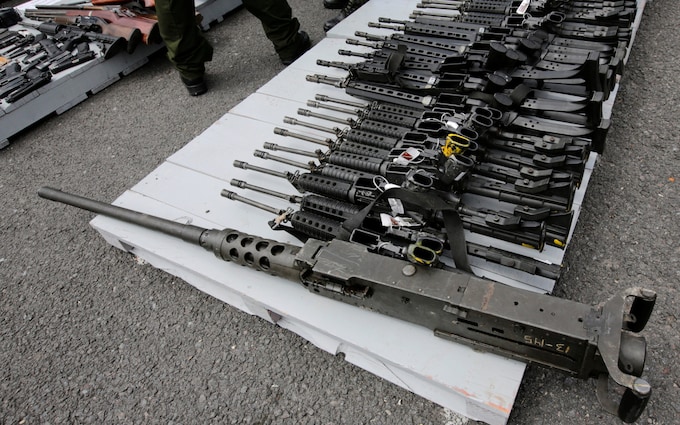 Police seized these weapons from criminal gangs in Mexico. 