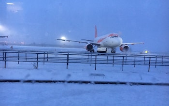 The snow at Liverpool Airport