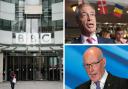 The BBC has profiled Nigel Farage (top right) but not SNP First Minister John Swinney