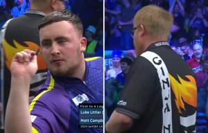 Moment Luke Littler's opponent refuses to look at him after being crushed