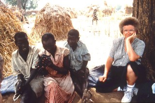 James with blind Uduk refugees in Ethiopia in 1993