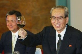 Kim Ki-nam, right, at a reconciliation conference in Seoul in 2005. He was one of very few senior North Korean officials to visit South Korea