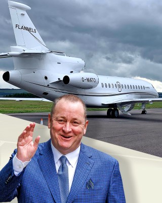 Frasers Group bought a Dassault Falcon 7X that could be “chartered at open market rates by third parties or staff”