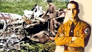 Rudolf Hess went off course and crashed his Messerschmitt Bf-110 in a field near Eaglesham