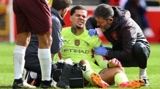 Ederson received treatment and had to be replaced at half-time