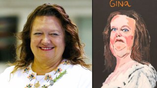 Gina Rinehart was unhappy with her portrayal by Vincent Namatjira, who takes a satirical approach to depicting his subjects