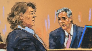 Michael Cohen being questioned by the prosecutor Susan Hoffinger, whom he answered with a calm “yes/no, ma’am”
