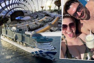 Lucy Holden and her former boyfriend Marco aboard the Sun Princess cruise ship