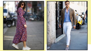 Can you still wear a floral frock with white trainers? And what are men’s options for summer?