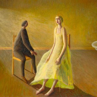 Helen Flockhart’s painting Bride and Groom appears in the exhibition
