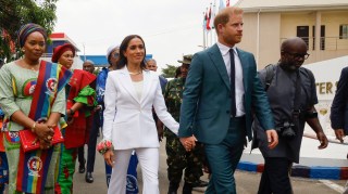 The Duke and Duchess of Sussex at the defence headquarters in Abuja