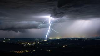 Dramatic thunderstorms lit up the skies near Schuhchristleger, a mountain in southern Germany. Heavy rain has led to flash flooding in Bavaria
