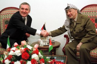 Bertie Ahern, then taoiseach, and the Palestinian leader Yasser Arafat at their historic meeting in Gaza in January 1999