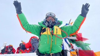 Kami Rita Sherpa, pictured last year after reaching the summit of Mount Everest for the 28th time