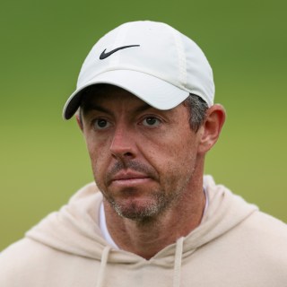 McIlroy shows the strain of a difficult week for him personally during practice in Valhalla