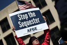 Federal Employees Protest Sequestration At Dep't Of Labor