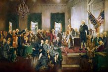 Painting of the Scene at the Signing of the Constitution of the United States