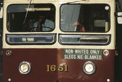 Segregated bus in South Africa