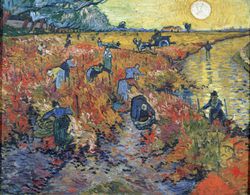 Painting by Vincent Van Gogh, The Red Vineyards at Arles, 1888