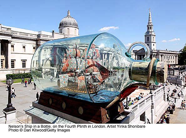 Nelson&#39;s Ship in a Bottle on the Fourth Plinth in Trafalgar Square - Yinka Shonibar