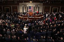 Members of Congress being sworn into office.