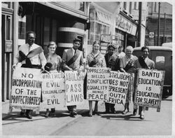 Group protesting racial discrimination in Apartheid-era South Africa