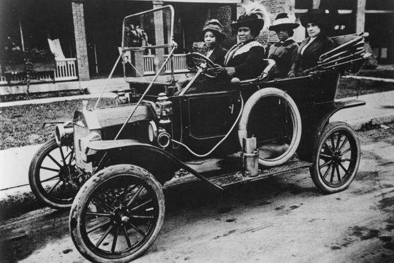 Madam C.J. Walker Driving a car