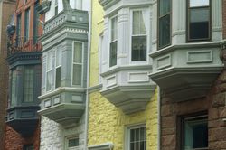 Victorian Row Houses with Oriel Bay Windows
