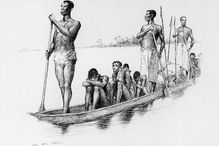Century Magazine illustration showing enslaved people in a boat
