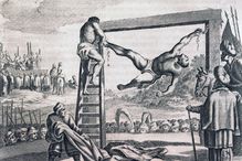 Punishment of enslaved people, Muslim custom, engraving from Description of Africa, by Olfert Dapper (circa 1635-1689), 1686, Africa, 17th century