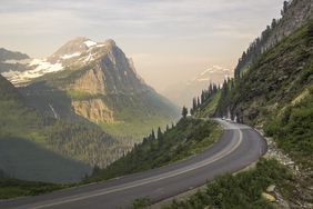 Mountain pass along Glacier National Park's Going-to-the-Sun Road
