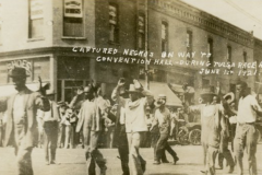 African-Americans being led to the Convention Hall during the 1921 Tulsa Race Riot/Massacre.
