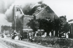 Mt. Zion Baptist Church on fire during the 1921 Tulsa Race Riot/Massacre.