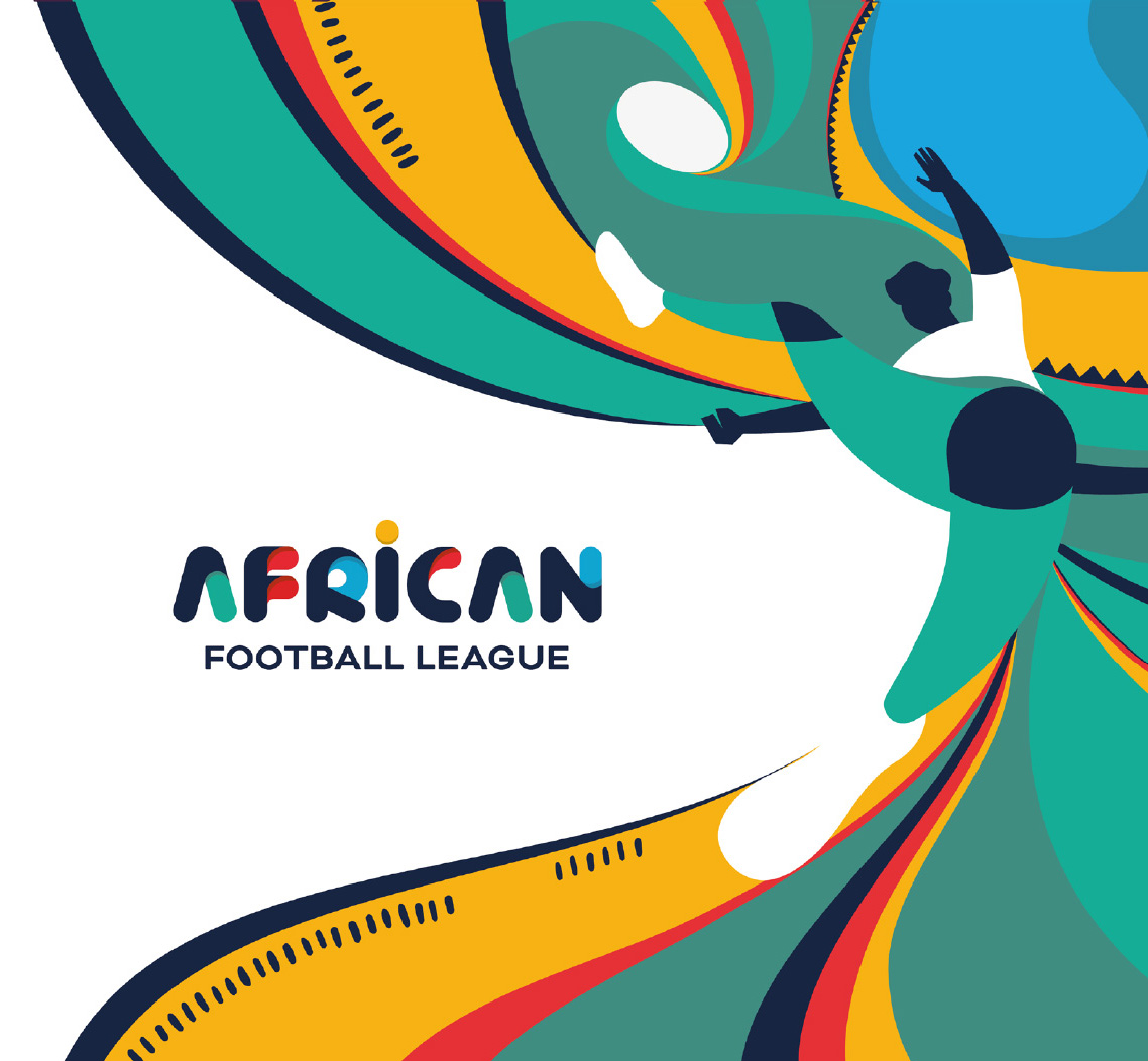 African Football league Striker Green Graphic
