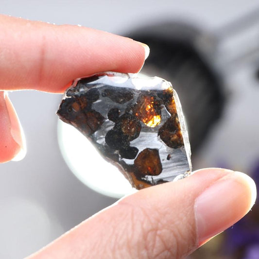 Beautiful SERICHO pallasite Meteorite slice - Alchemystics.org