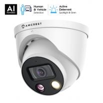 Amcrest UltraHD 4K (8MP) IP POE AI Camera, 4K @30fps, 164ft Night Color Vision, F1.0, Security Outdoor Turret Camera, Face, Vehicle & Human Detection, Built in Microphone, IP8M-T2883EW-AI