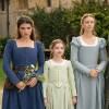 Emily Bader as Lady Jane Grey, Robyn Betteridge as Margaret Grey, Isabella Brownson as Katherine Grey and Anna Chancellor as Frances Grey in 'My Lady Jane' on Prime Video