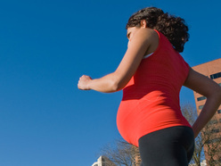 pregnant woman walking for exercise