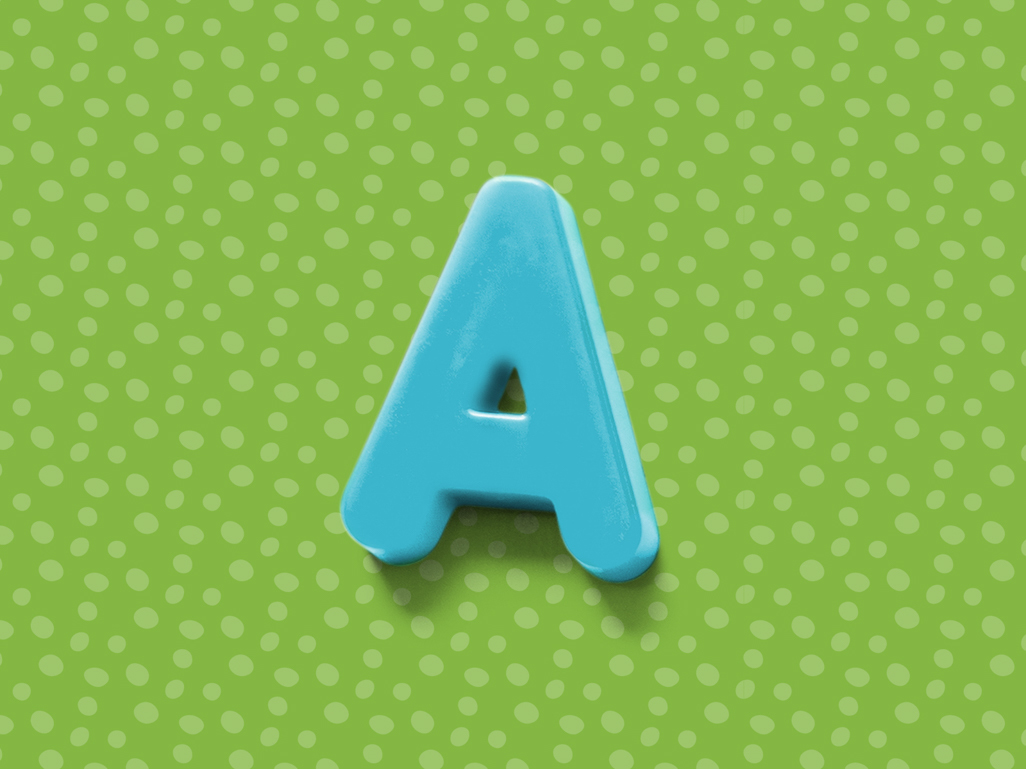 blue letter A