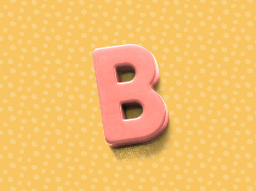 orange letter b