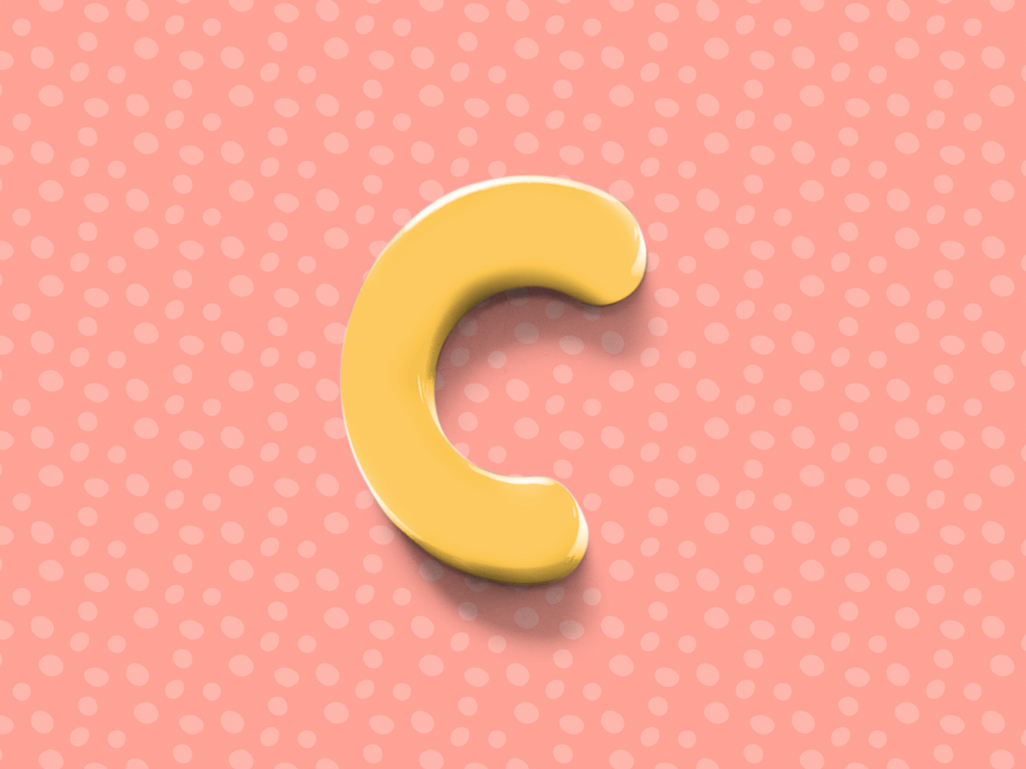 yellow letter c