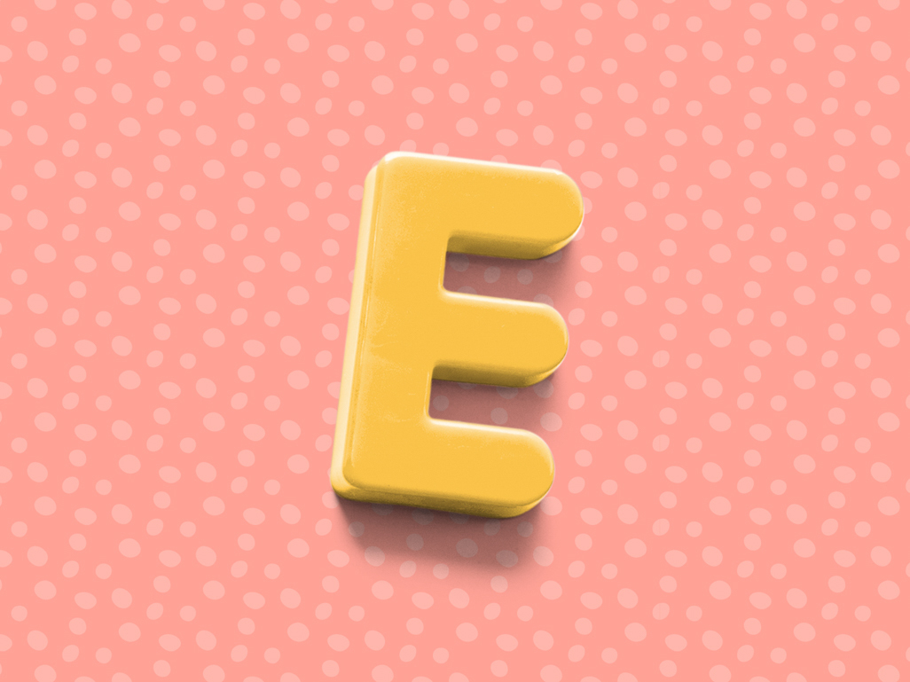 yellow letter e