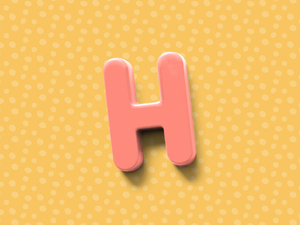 orange letter h