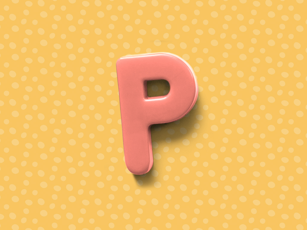 orange letter p