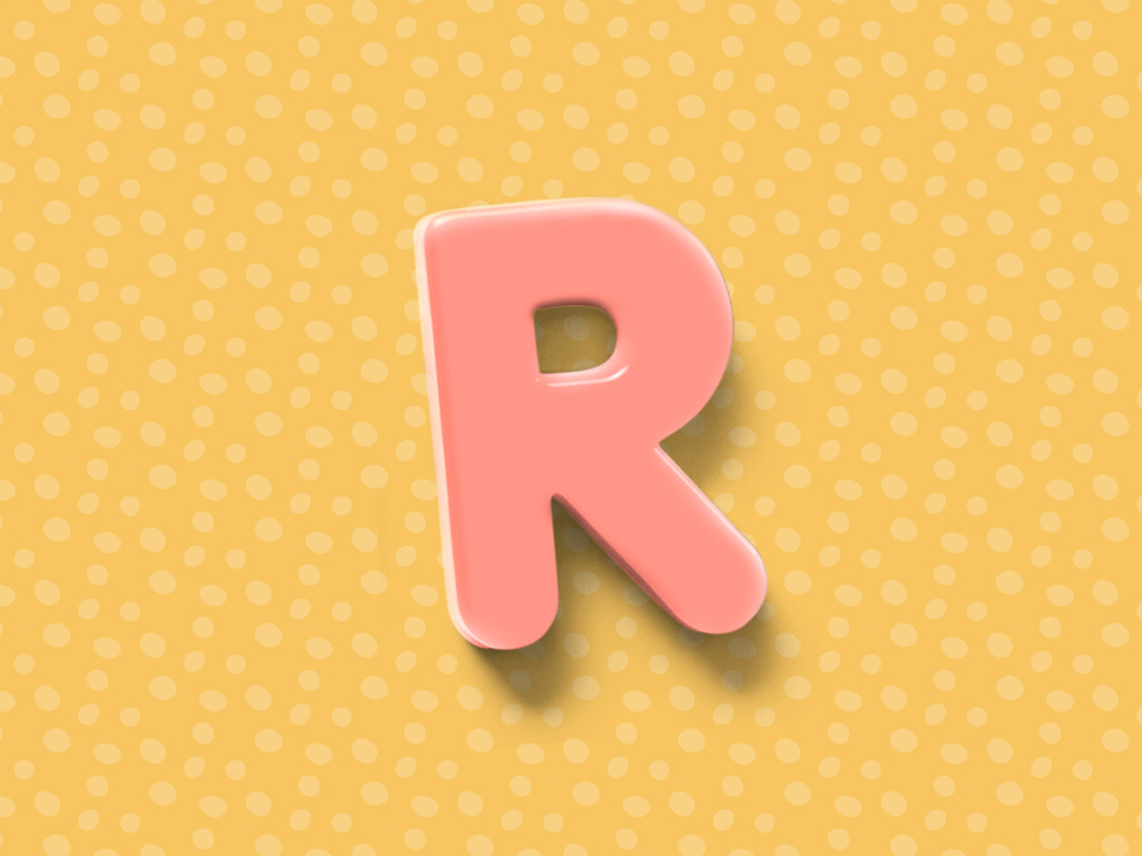 orange letter r