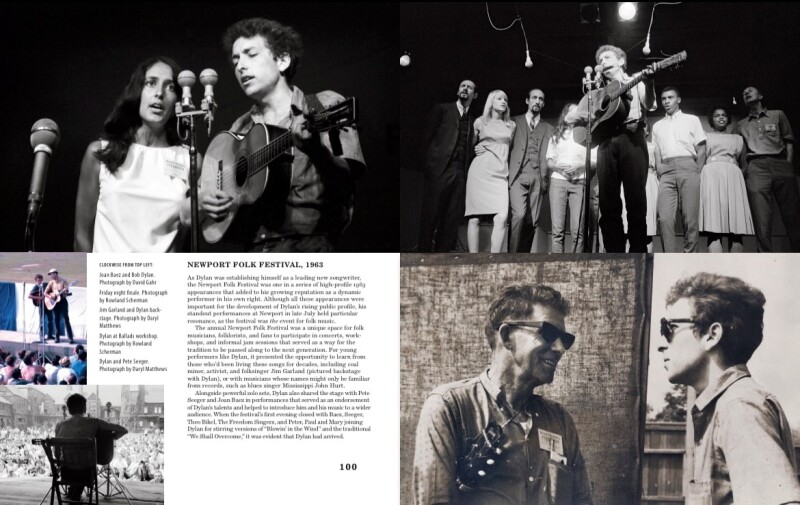 Bob Dylan performing at the Newport Folk Festival in 1963
