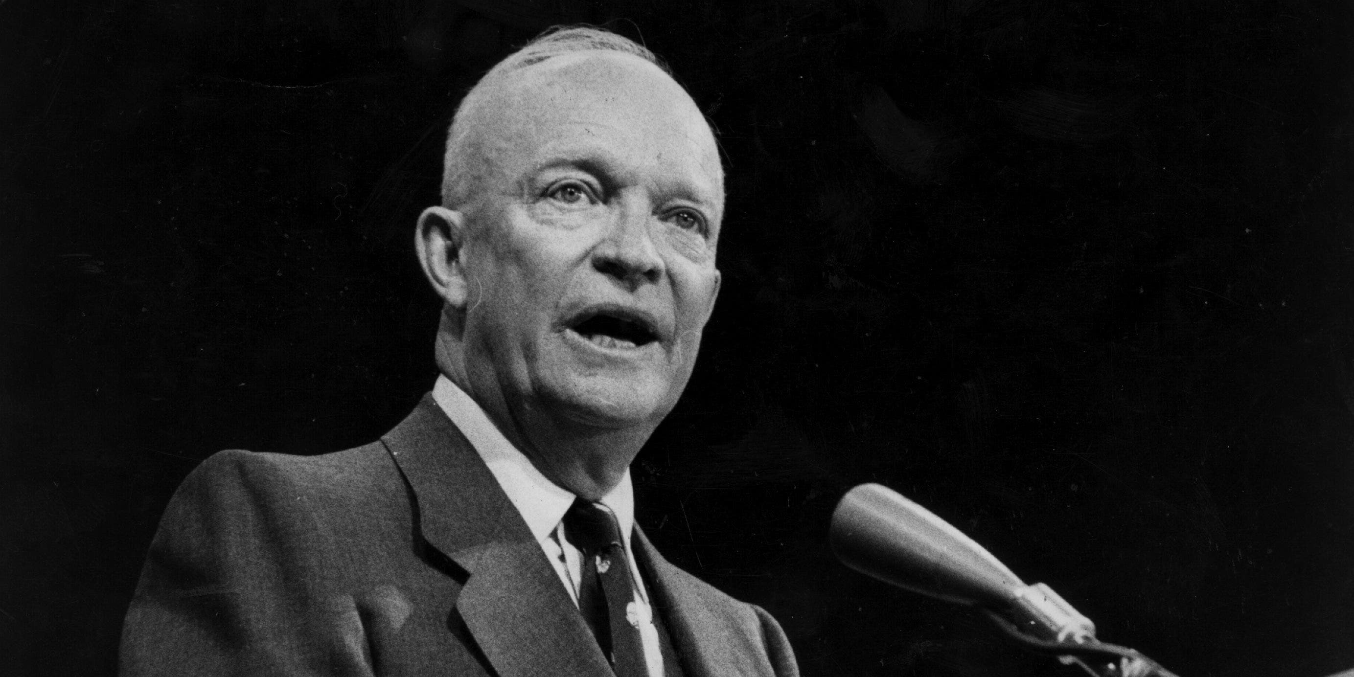 Dwight D Eisenhower (1890 - 1969) the 34th President of the United States of America. Original Publication: Picture Post - 8718 - They Still Like Ike - pub. 1956