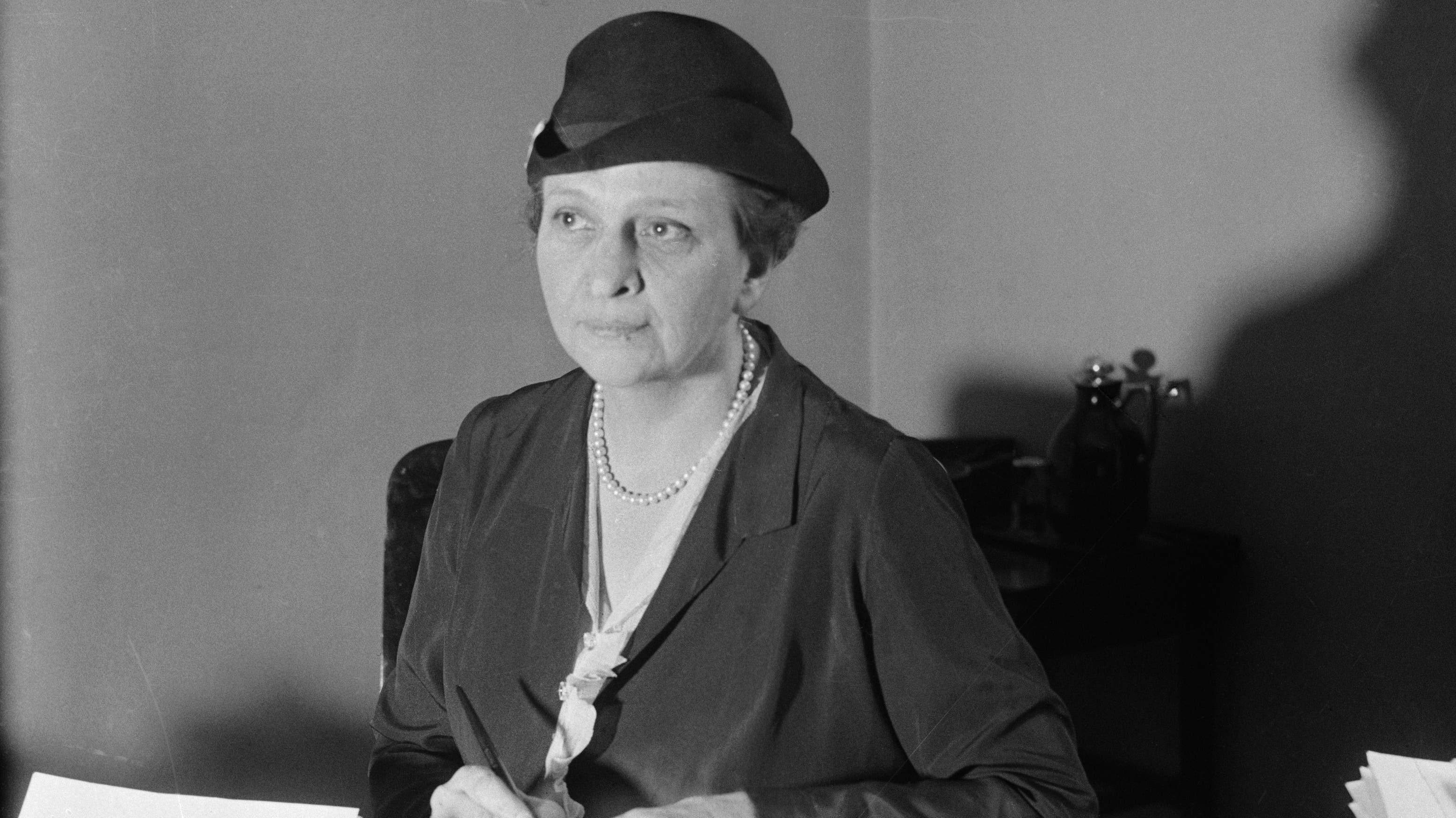 Frances Perkins, named by President Franklin D. Roosevelt as his Secretary of Labor. She was the first woman to hold a cabinet office in the United States.