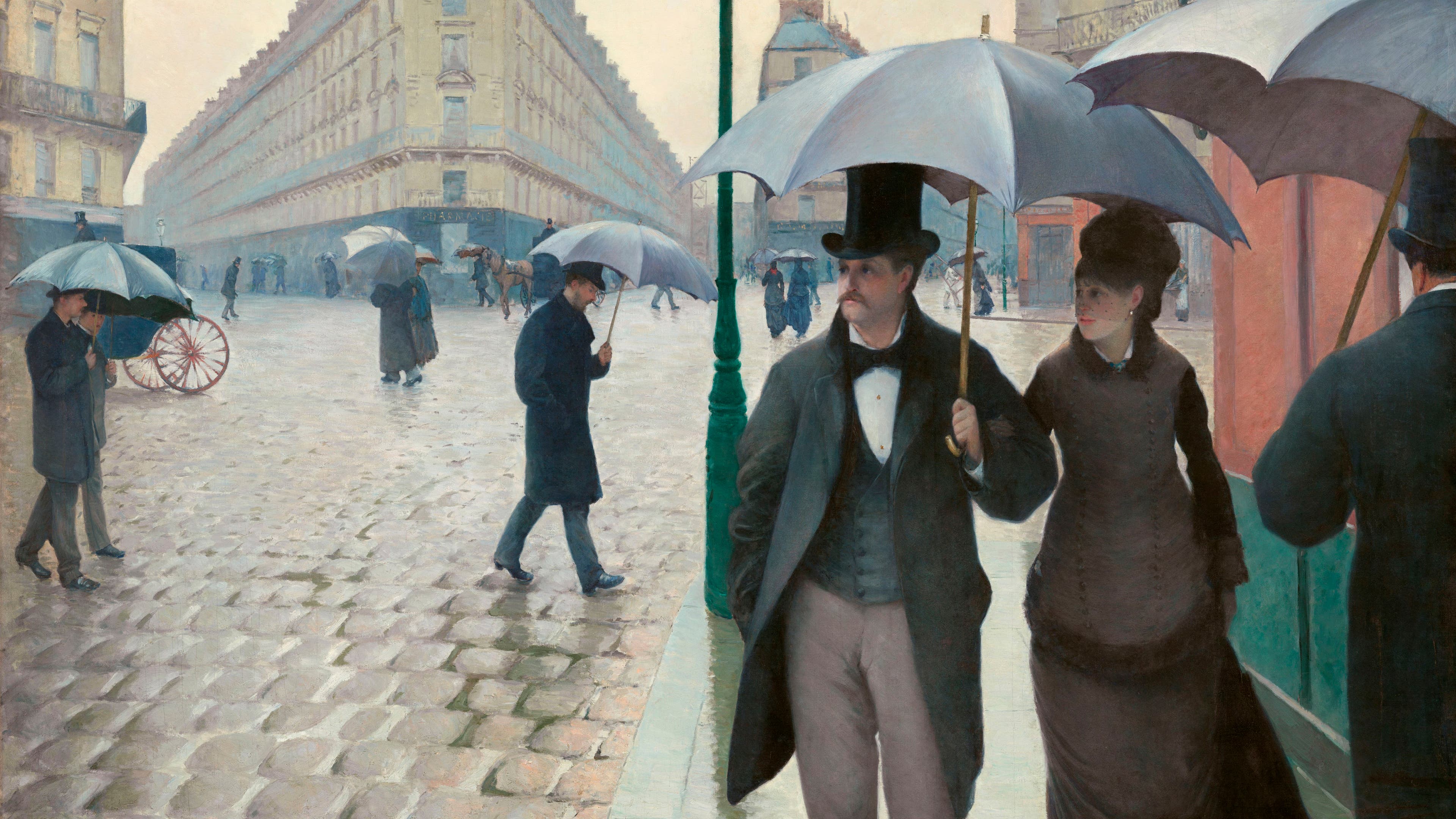 "Paris Street; Rainy Day" by Gustave Caillebotte. From the Art Institute of Chicago. (Photo by GraphicaArtis/Getty Images)